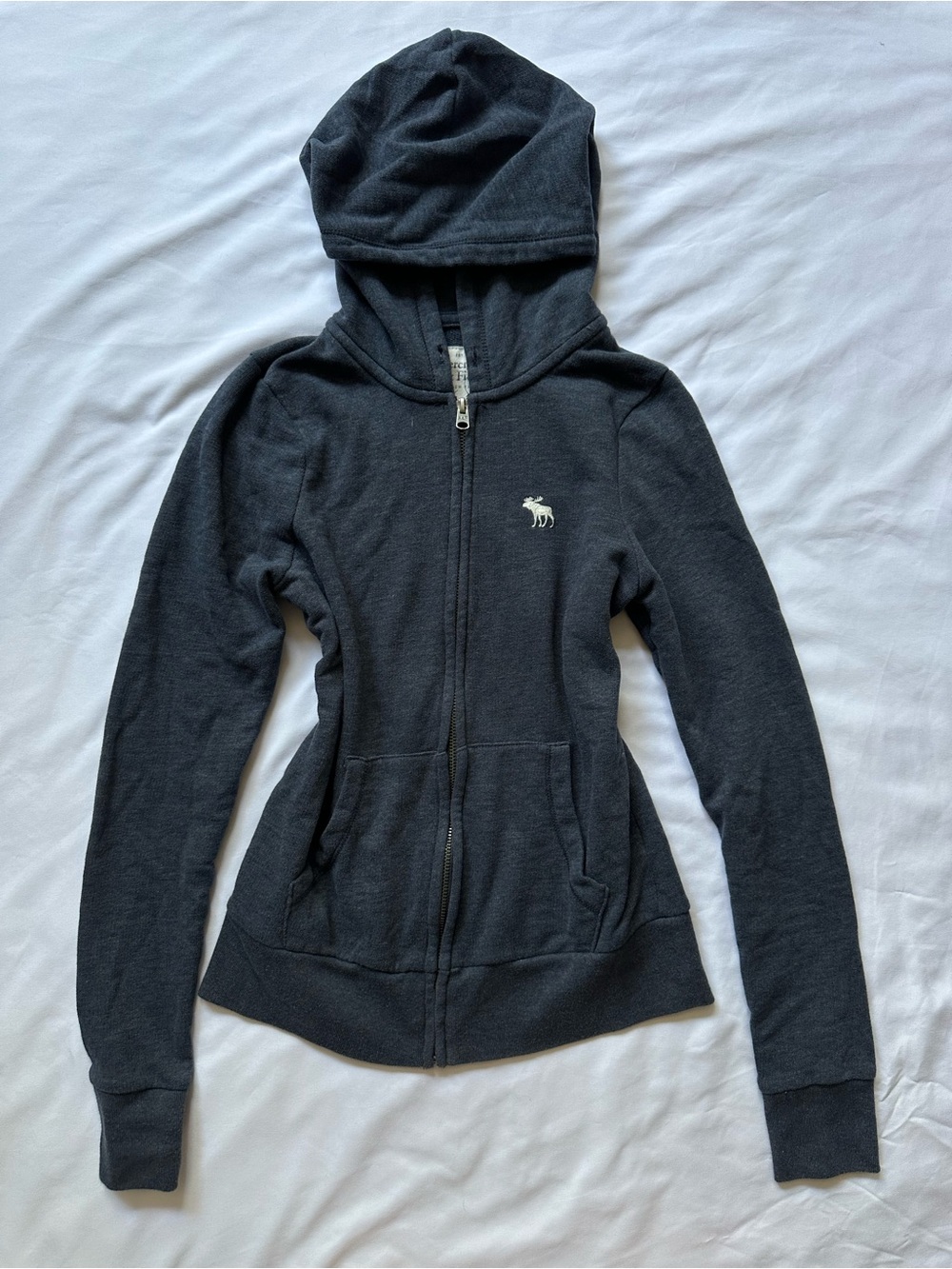 Abercrombie & Fitch Women's Navy Zip Hoodie